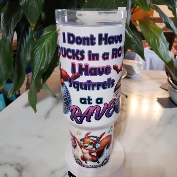 Squirrels at a RAVE 40oz Traveler Tumbler 💜sale - Picture 7 of 17